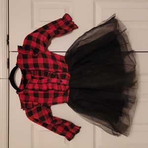 Toddler Girls Red/Black Dress